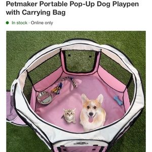 Petmaker Portable Pop-Up Dog Playpen with Carrying Bag